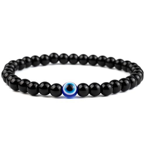 Evil Eye Women Chain Men's Link Bracelets, Agate