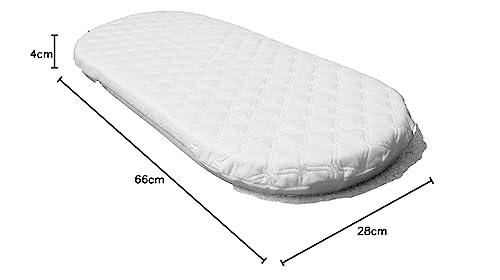SUZY Microfibre Hypoallergenic Moses Basket Mattress 66x28 x 4cm Thick OVAL SHAPED Will Fit Mothercare Moses Baskets - Image 3