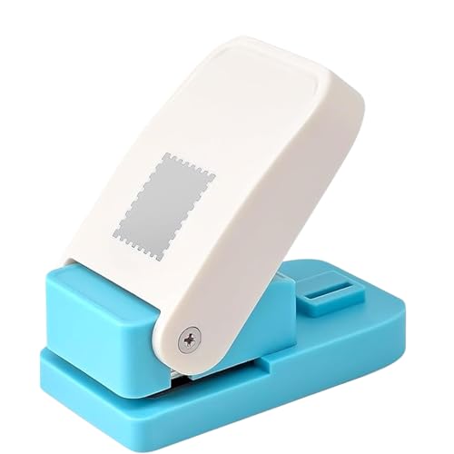 Image of Postage Stamp Punch DIY Cutter, Scalloped Rectangle Craft Punch for Paper, Scrapbooking, DIY Card Making, Album Decoration, Paper Crafts, Vintage Stamps (1x0.8In)