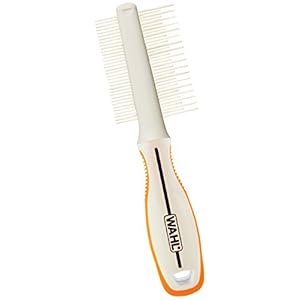 Wahl Premium Flea, Hair Pick, & Finishing Comb with Ergonomic Grips for Dog Grooming, Brushing, Detangling, and Flea Removal – Model 858503