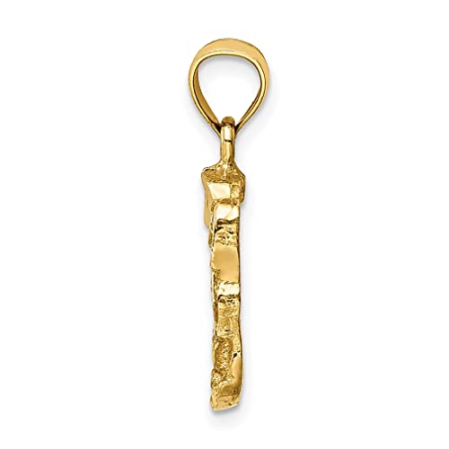 IceCarats 14K Solid Yellow Gold Chunky Nugget Necklace Chain Pendant Charm4