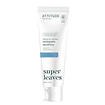ATTITUDE Fluoride-Free Whitening Toothpaste, Peppermint Flavor, Vegan, Sugar-Free, Plant & Mineral-Based Ingredients, Clean Oral Care, 120 grams