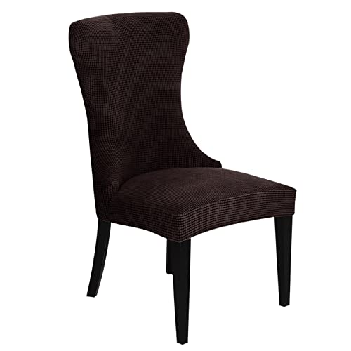Funda Elástica para Sillón Orejero Funda de 4/2 Piezas para Sillón Orejero de Comedor con Reposabrazos Bajos Funda Lavable para Silla de Comedor con Respaldo Curvo J 1 Unidad