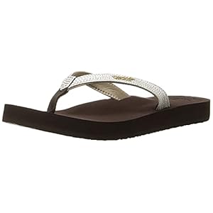 Reef Dames Star Cushion Sassy Teenslippers, zwart