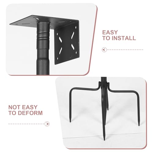 Soporte para comedero de aves base de hierro exterior resistente de 5 puntas 4