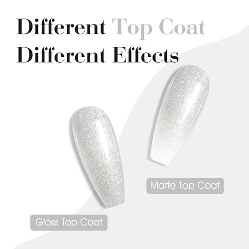 Image of CANNI Glitter Silver Gel Nail Polish, 1Pcs Silver Sparkly Gel Polish Shiny Glitter Color Soak Off U V Nail Manicure Salon DIY at Home