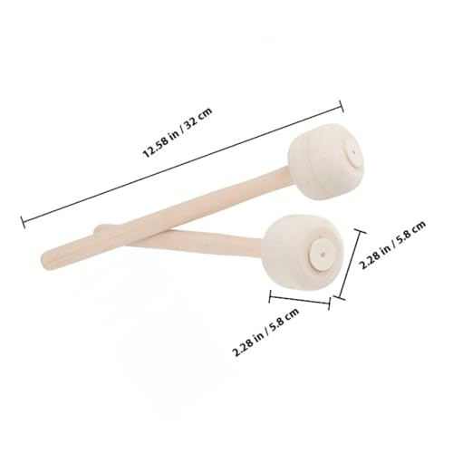 Baquetas de percusión con cabeza de fieltro y mango de madera miniatura 2
