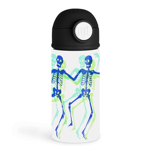 &ndash; Colorful Dancing Blue Skeletons On White Background &ndash; 