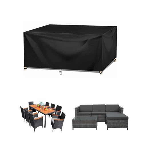 Guying Art Fundas rectangulares para muebles de jardín, impermeables, 180 x 115 x 70 cm, tela Oxford 420D, resistente al viento, anti-UV, fundas de mesa para exteriores