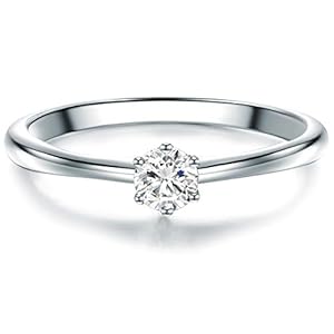 Tresor 1934 solitaire ring voor dames, sterling zilver, zirkonia, wit, briljant geslepen, verlovingsring, voorsteekring…