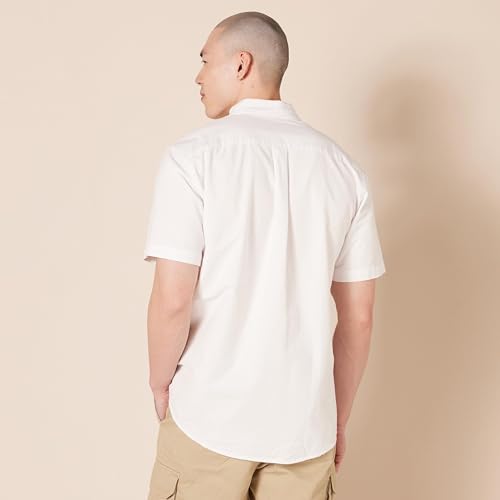 Amazon Essentials Men's Regular-Fit Short-Sleeve Oxford Dress Shirt, White, Large - Image 3