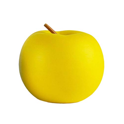 Hoobar Figurines de pomme en céramique, pommes créatives colorées en porcelaine, cadeaux idéaux pour mariage, anniversaire, Noël et décoration d'intérieur (jaune)