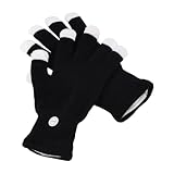 Genérico Guantes LED - 7 Ajustables Intermitentes | Guante Brillante Actuación para Niños Adolescentes Adultos, Disfraz, Rellenos Calcetín Navidad, Cumpleaños Festival Juguete