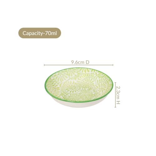 Image of Nestasia Set of 8 Small Ceramic Plates (70ml Each) | Vibrant, Microwave & Dishwasher Safe, Serving Dishes | Ideal for Appetizers, Dips, Condiments, Prasad, Desserts, Sweets, Snacks and Gifting