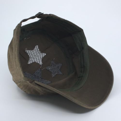 Image of The Vintage Year Heavy Stitching Washed Cotton Cadet Hat - Durable Military Baseball Cap for Men & Women, Outdoor Casual Wear