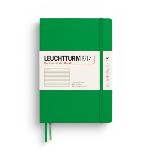 LEUCHTTURM1917 - Notebook Hardcover Medium A5-251 Numbered Pages for Writing and Journaling - Thinking Ahead (Ruled Paper, Spring Leaf)