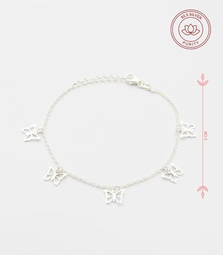 Gargi by P.N. Gadgil and Sons | 925 Sterling Silver | Dangling Charm Bracelet | Adjustable | Gift for Women and Girls | With Hallmark & 925 Stamp - Image 3