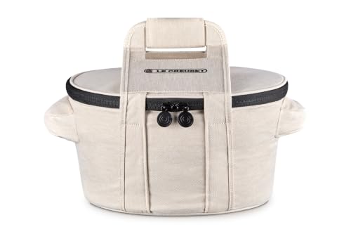 Image of Le Creuset Large Round Tote Bag, Ecru | Large Fits 7.25 qt. or 9 qt.Round Dutch Oven