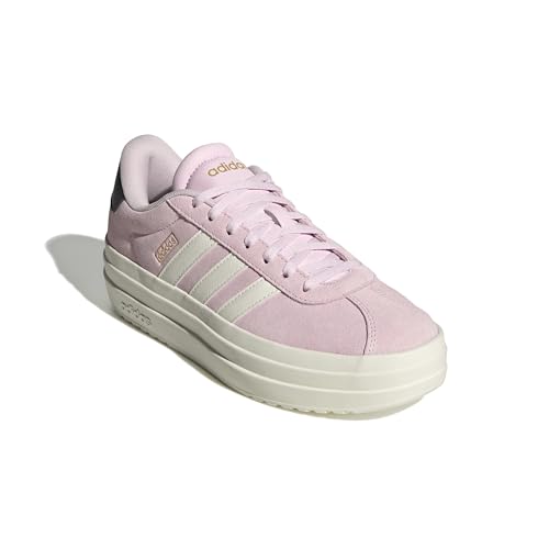 Image of adidas Womens Vl Court Bold Lace Up Sneakers Shoes Casual - Pink
