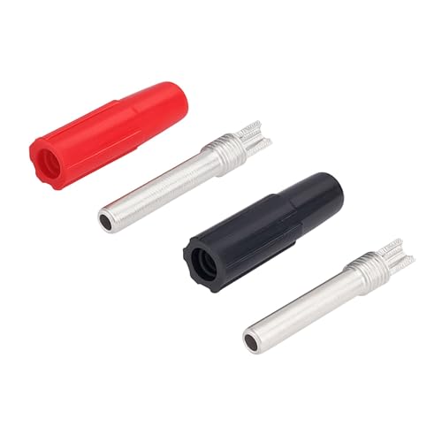 Image of MX 4mm Banana Plug Male Connector - Solderable Audio & Electronics Adapter - Durable Metal Housing, Secure Fit for Speaker Wire, Test Leads, DIY Electronics Projects Pack of 4