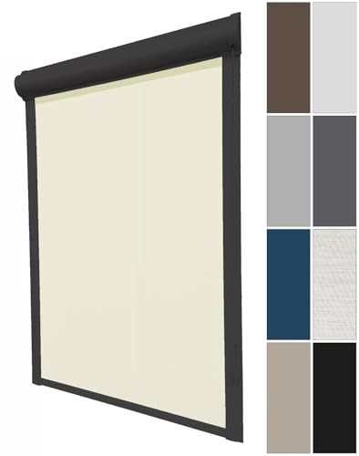 Thermorollo mit Kassette Verdunkelungsrollo ohne Bohren Seitenzugrollo Fensterrollo Türrollo Sonnenschutzrollo Rollo, Breite: 45 cm, Höhe: bis 190 cm, Kette rechts, Schwarz Thermorollo mit Kassette Verdunkelungsrollo ohne Bohren Seitenzugrollo Fensterrollo Türrollo Sonnenschutzrollo Rollo, Breite: 45 cm, Höhe: bis 190 cm, Kette rechts, Schwarz