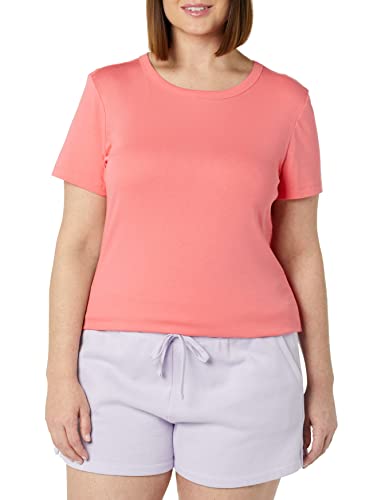 Image of Amazon Essentials Women's Slim-Fit Short-Sleeve Crewneck T-Shirt, Pack of 2