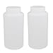 Aexit 55mm Dia gauge 190mm Height 1000ml HDPE Plastic Round Wide Mouth Bottle White 2pcs