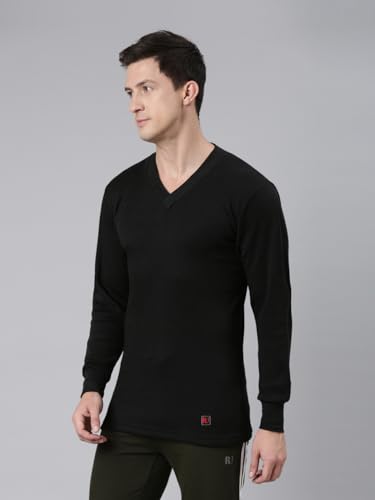 Image of Rupa Jon Men Thermal Vest | Premium Innerwear for Winter |V Neck Full Sleeve Soft, Lightweight & Warm Thermal Vest for Men | Snug Fit Cold Weather Essential | Pack of 1