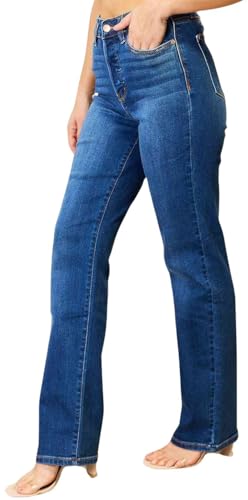 Judy Blue High Waist Hidden Button-Fly Dad Jeans, 825563