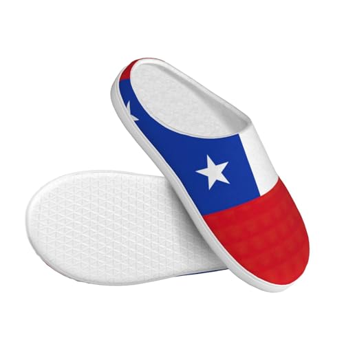 Cozy Flag of Chile print Slippers Indoor and Outdoor Fuzzy House Shoes Anti-Skid Sole Gifts for Women Indoor Scuff3