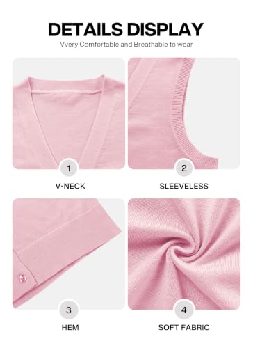 Image of VIISHOW Women's Sleeveless Sweater Vest Lightweight Soft Knit V Neck Button Down Cardigan Casual Layering Top