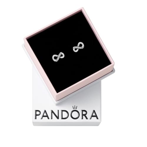PANDORA Sparkling Infinity Stud Earrings - Great Gift for Her - Stunning Women's Earrings - Sterling Silver & Cubic Zirconia, No Gift Box