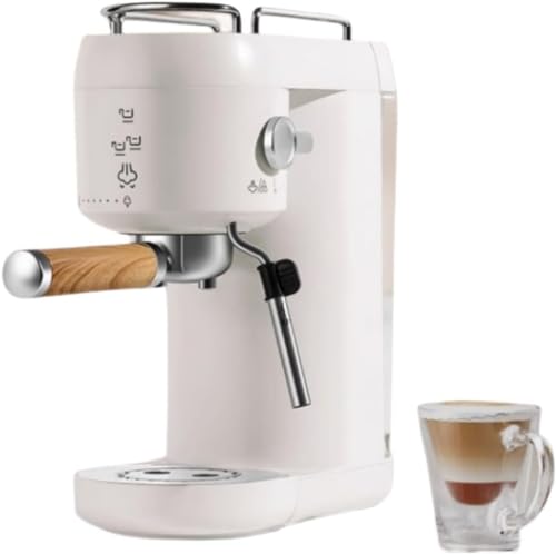 Jirrtco コーヒーマシン エスプレッソマシン 20Bar圧力 大容量 取り外し可能な水タンク 目に見える半自動家庭用ミルク泡立て器 小型110Vグラインダー 小型軽量 ワンボタン操作 ステンレススチール お手入れ簡単 家族への新年ギフト/新築祝い/誕