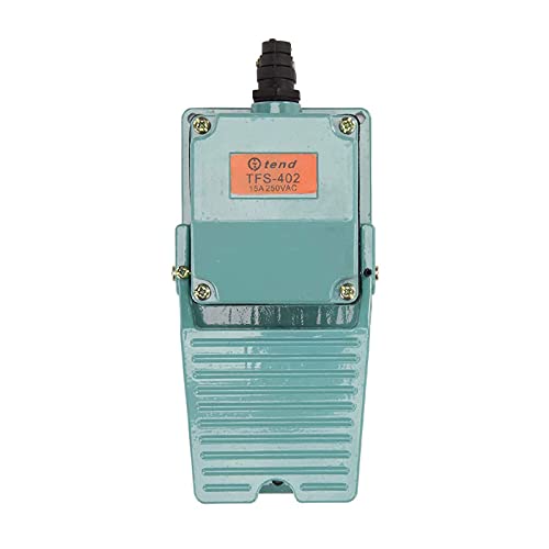 Holdfiturn Foot Pedal Switch TFS-402 AC 250V 15A Industrial Momentary Foot Pedal Nonslip Aluminum Power Foot Switch Controller for Welding Device Lathe Grinder