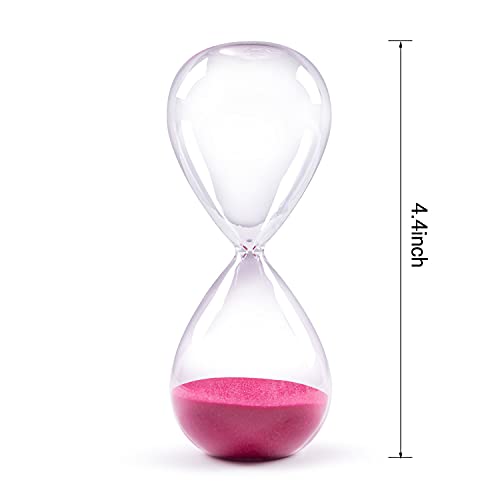 Hourglass Sand Timers - Swisselite Biloba Hourglass Sand Timer Inspired Glass/Home, Desk, Office Decor (4.4Inch-3Mins Rose) #TOP2