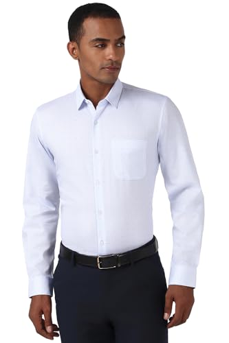 Image of Peter England Men Cotton Solid Slim Fit Shirt