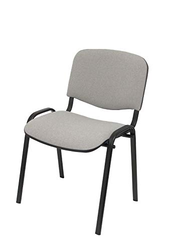 Miniatura 3 de Piqueras Y Crespo 2454140031 - Pack De 4 Sillas Confidentes Ergonomica, Apilable, Multiusos Y Estructura En Color Negro Asiento Y Respaldo Tapizados En Tejido Aran Color Gris Modelo Alcaraz