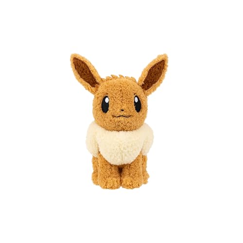 Pokemon Cuddly Eevee Plush - 8-Inch Soft Shaggy Plush with Authentic Details