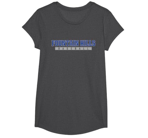 Fountain Hills High School Baseball T-Shirt, Girls, Dark Heather Grey, Small