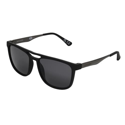 DOCKERS Men's Ethan Sunglasses Aviator, Black, 56.5mm