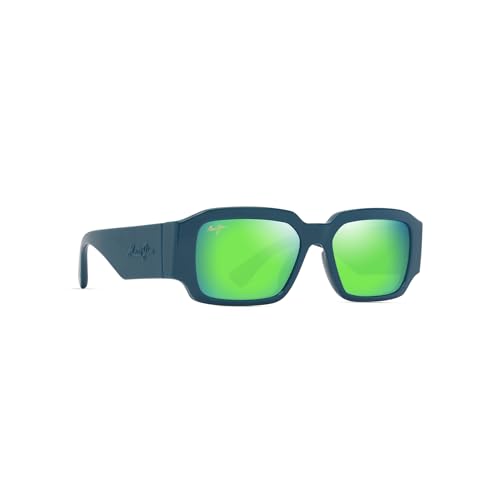Maui Jim Kupale Rectangle Sunglasses, Shiny Petrol Blue/Mauigreen Polarized, Large2
