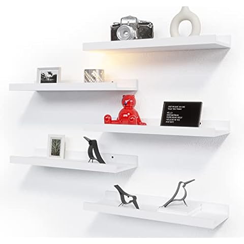 RICHER HOUSE 5 Set White Floating Shelves Cover