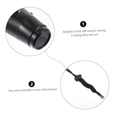 Silbato electrónico de árbitro con cuerda ABS negro miniatura 3