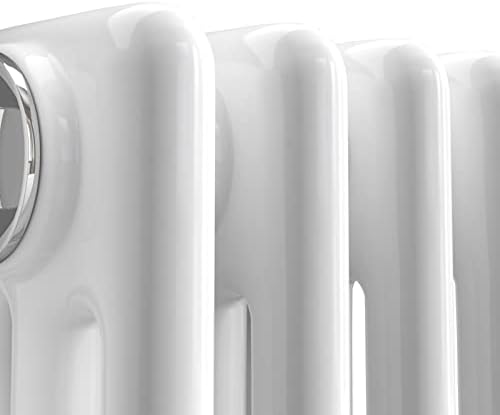 Warmehaus - Traditional Cast Iron Style White Triple Column Horizontal Radiator 600 x 425mm - Perfect for Bathrooms, Kitchen, Living Room