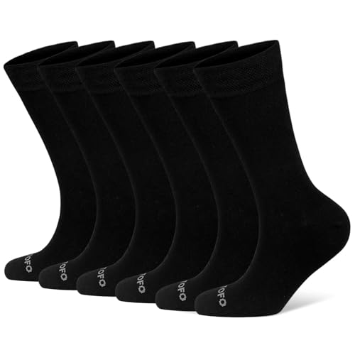 ZAKASA Calcetines Bambú Hombre Negro: Transpirables Calcetines Fibra de Bambu Clásicos Cómodos Suaves Antisudor Antiolor 43-46 Ébano-6 Pares