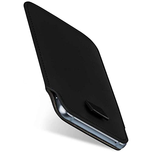 moex Slide Étui de protection ultra fin pour Sony Xperia SP Étui de protection en cuir végétalien de qualité supérieure à 360 degrés avec languette Noir