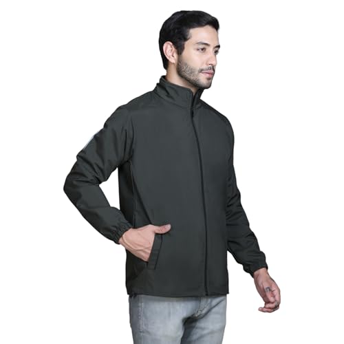 Image of TFA Mens Windcheater Jacket |Zip Closure| Sports Wear| Water Resistant |Rainy Season | Reflector