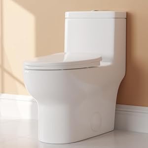 DeerValley DV 1F026 Elongated One Piece Toilet Dual Flush 08128 GPF Toilet with Comfortable Seat Height Powerful Quiet Modern Standard Toilet for Bathroom 12 Rough In