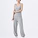 Ladies Ribbed Pajamas Set with Built in Bras Soft Camisole and Lantern Pants Sports Yoga Suit Fashion Casual Nightwear Sets(Gray,X-Large)