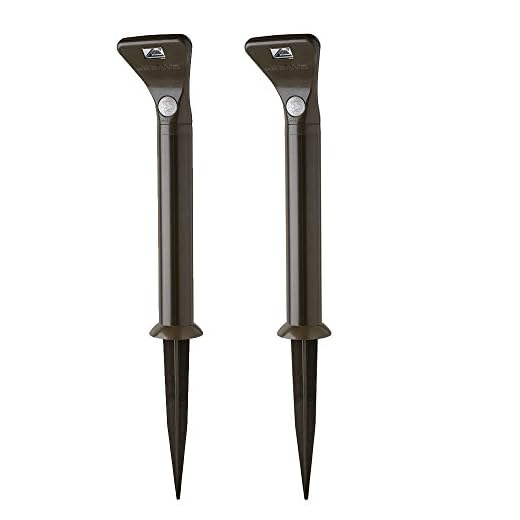 Mr. Beams MB592 Outdoor Wireless Motion Sensing 80-Lumen LED Path Lights with Ground Stakes, Dark Brown, 2-pack